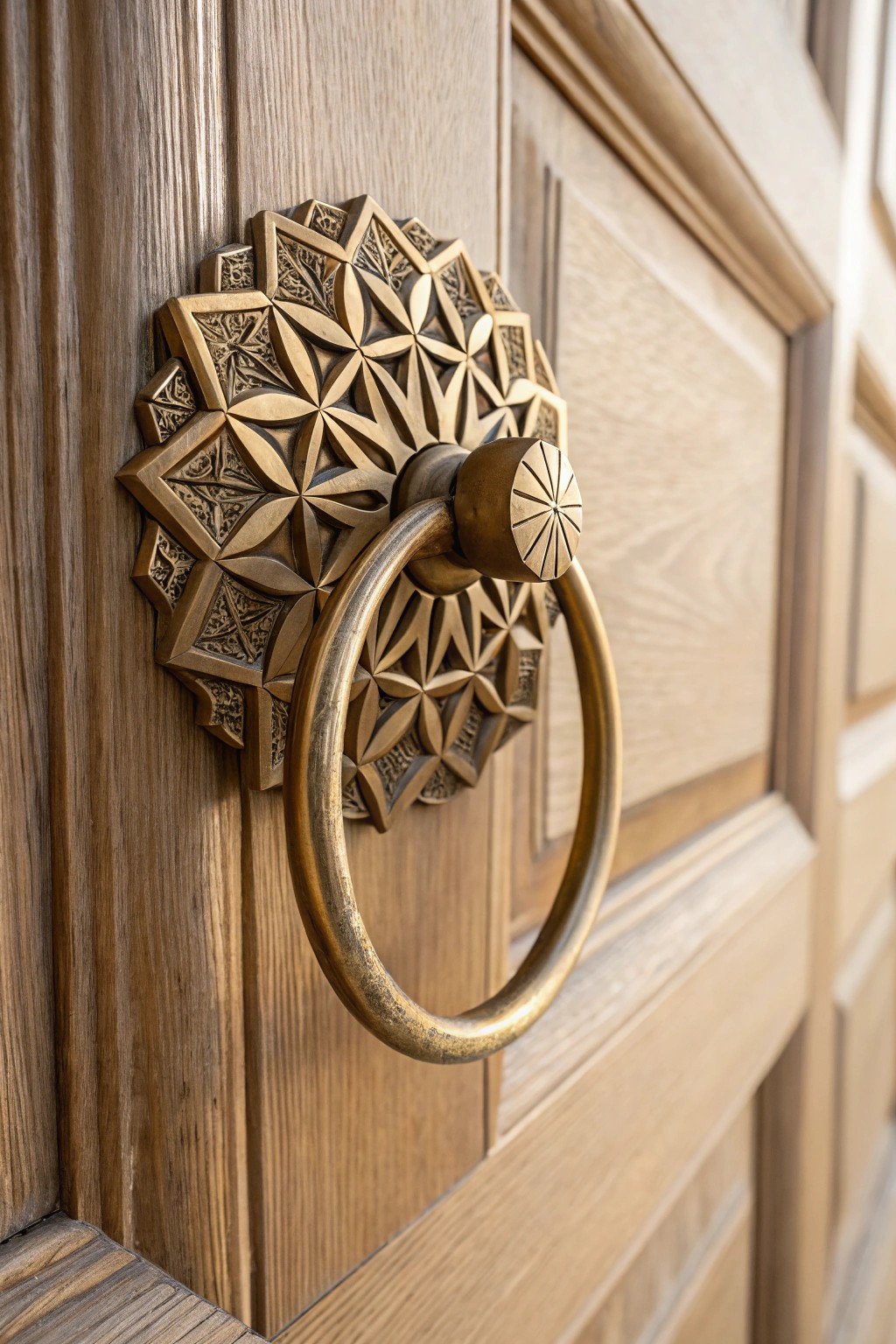Elevate your entryway with a geometric mandala door knocker—where artistry meets simplicity.
