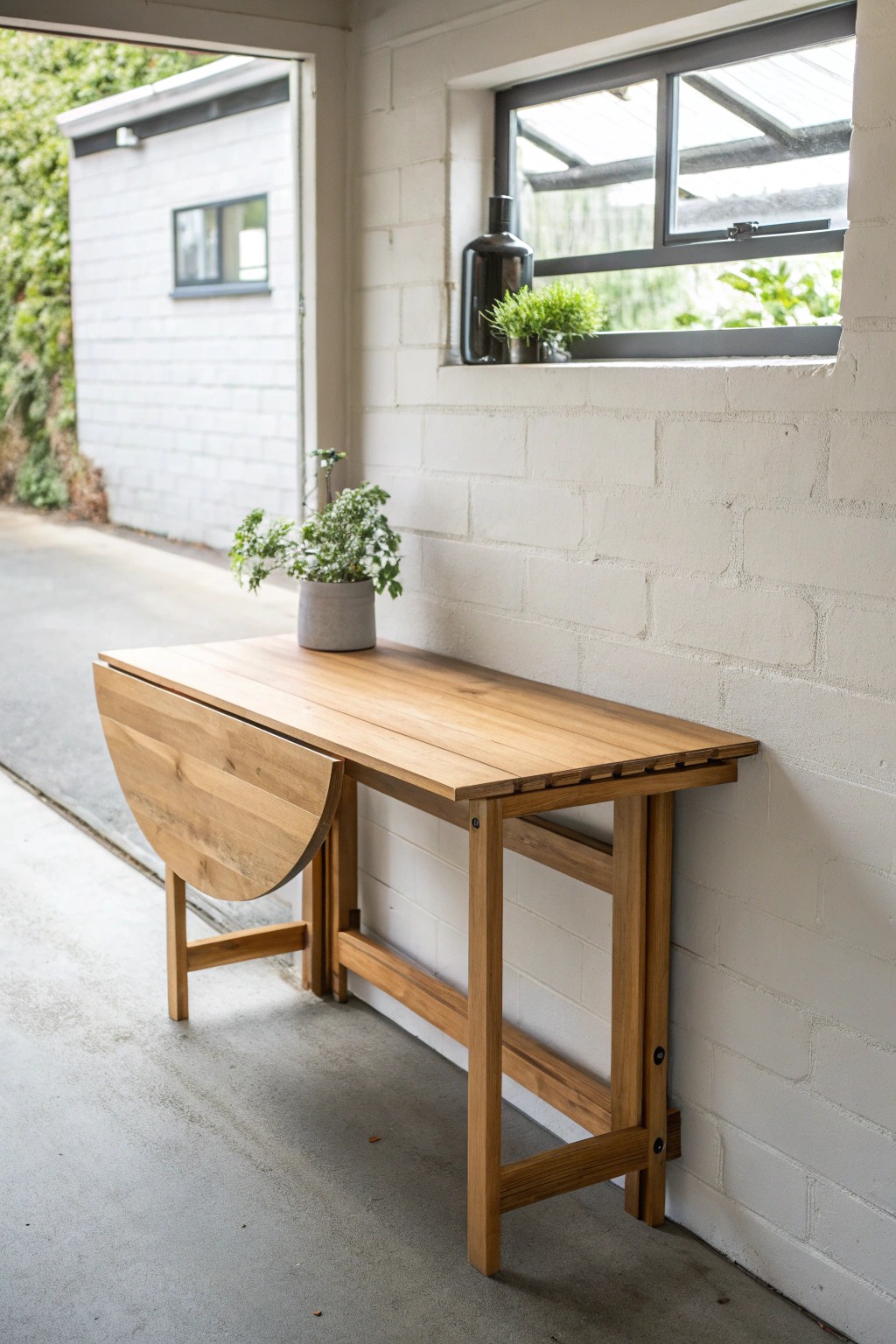 Maximize your garage space with a stunning, fold-down wood table—simple, versatile, and beautifully crafted.
