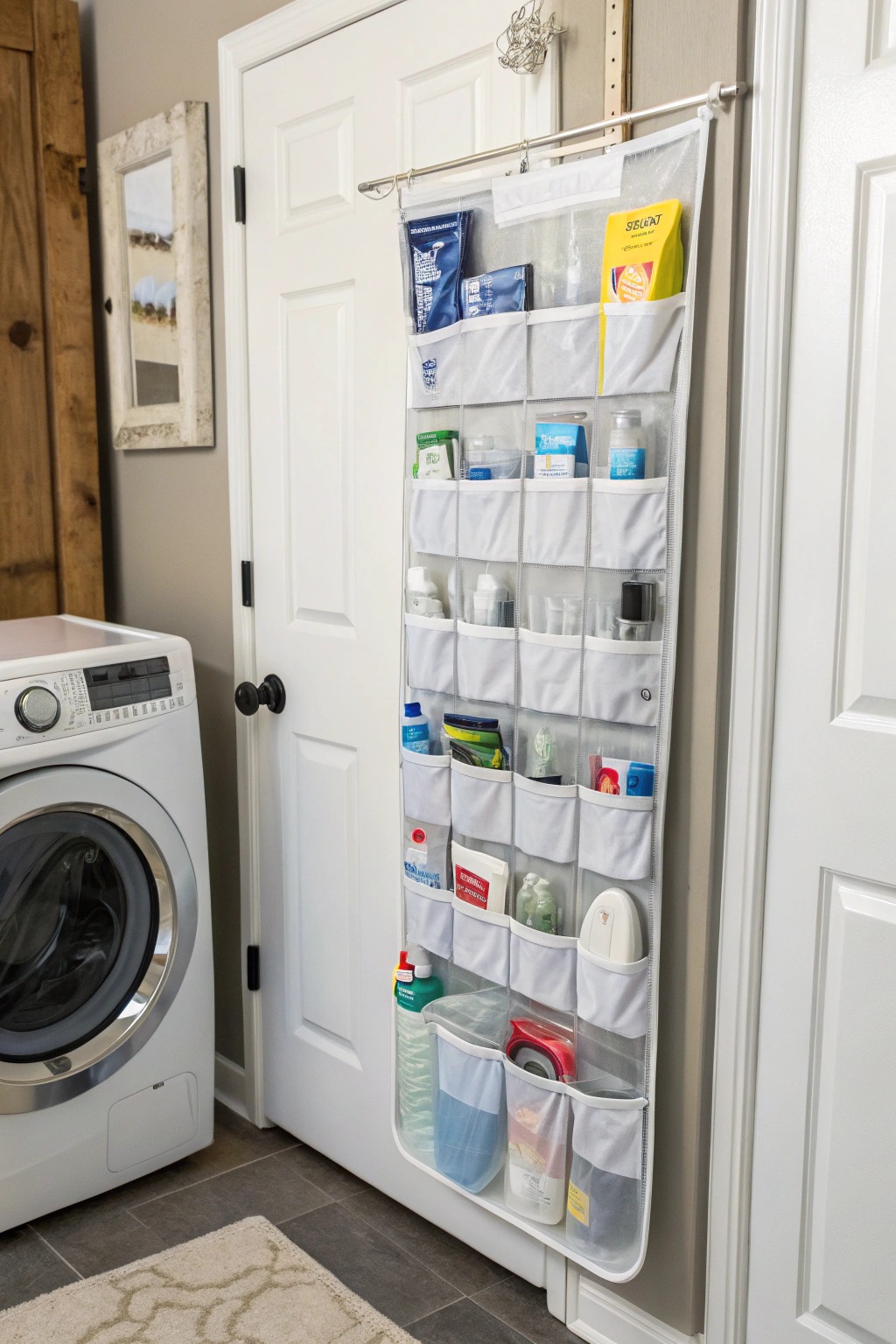 Over-the-door organizers turn overlooked space into smart storage.