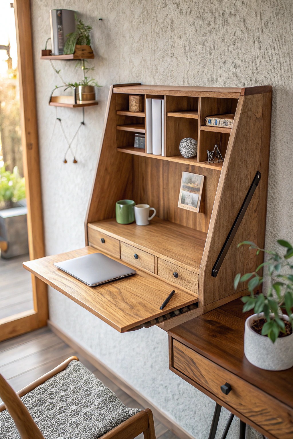 Maximize your space with a sleek floating desk—where simplicity meets smart design.