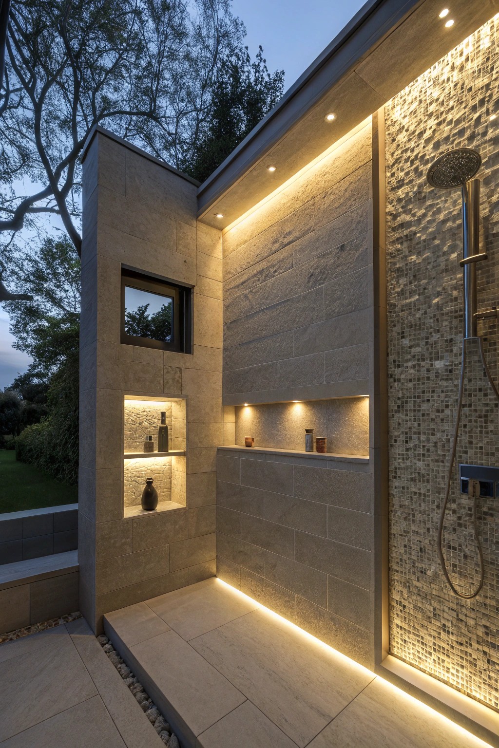 Integrated LED lighting brings drama and function, making every tile shine.