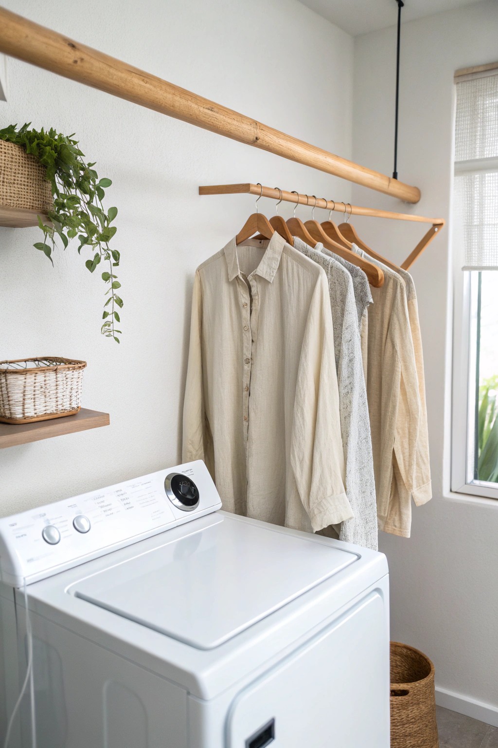 Elevate your laundry space with a beautiful, handcrafted hanging rod—perfect for air-drying delicates in style.