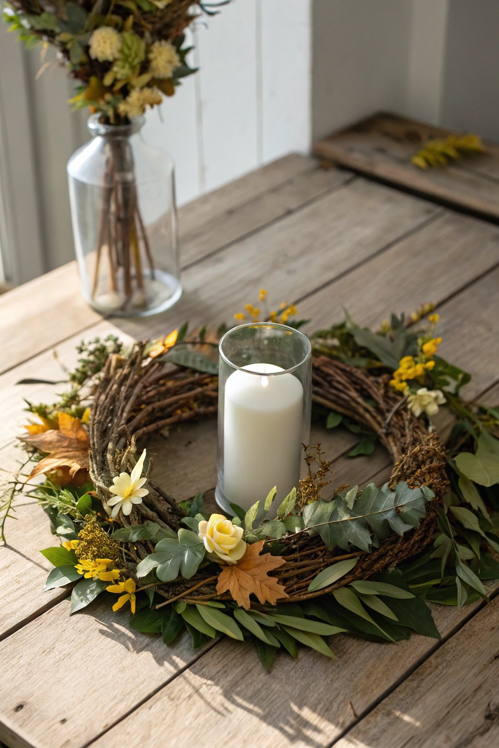 Bring the seasons indoors with a handcrafted wreath centerpiece—simple, stunning, and naturally beautiful.