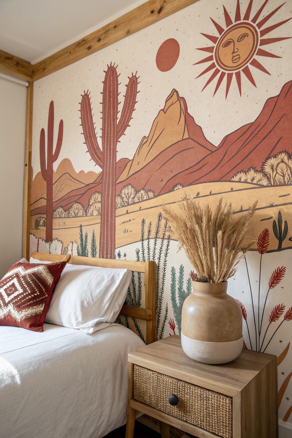 Make a statement with bold western wallpaper—where artistry meets natural charm.