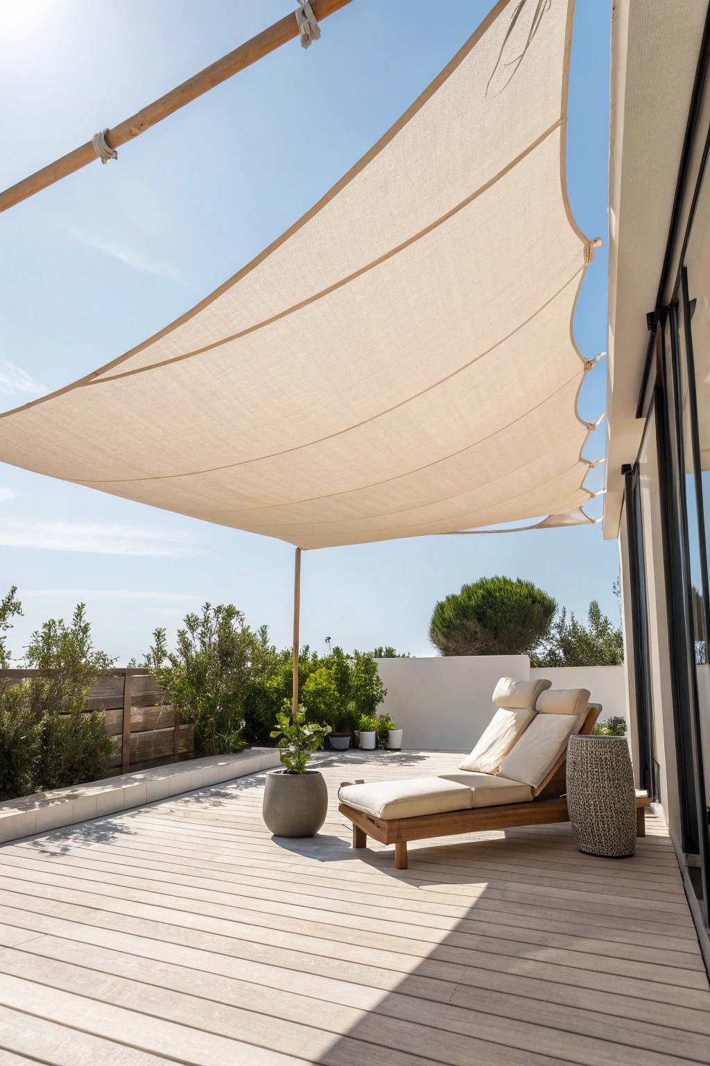 Simple shade, crafted comfort—elevate your patio with a chic sail.
