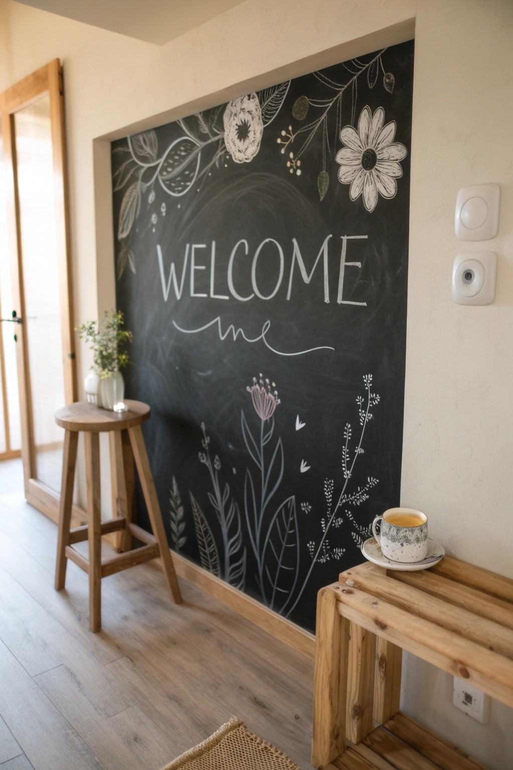 Chalkboard wall: Craft your own ever-changing message backdrop