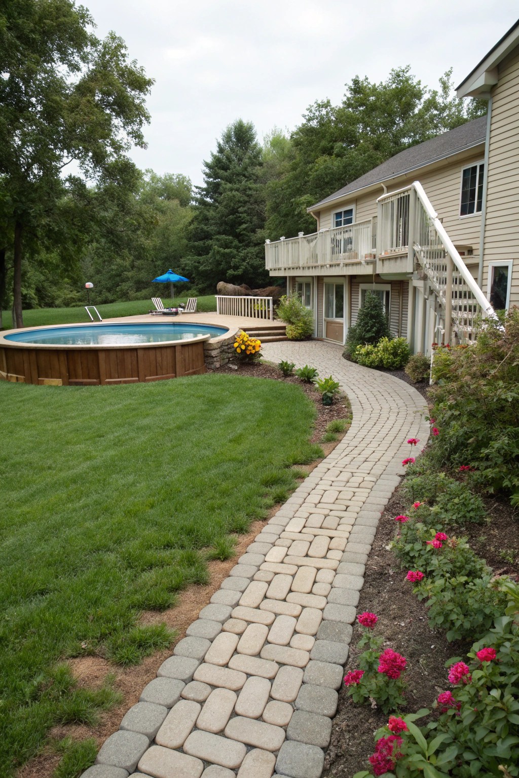 Paver walkways connect your home and pool deck in style.
