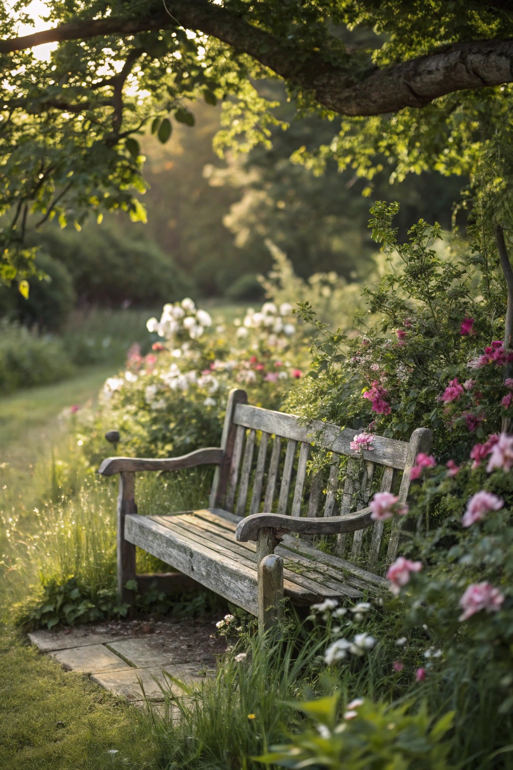 Find your escape in a secret garden nook—where vintage charm meets natural beauty.