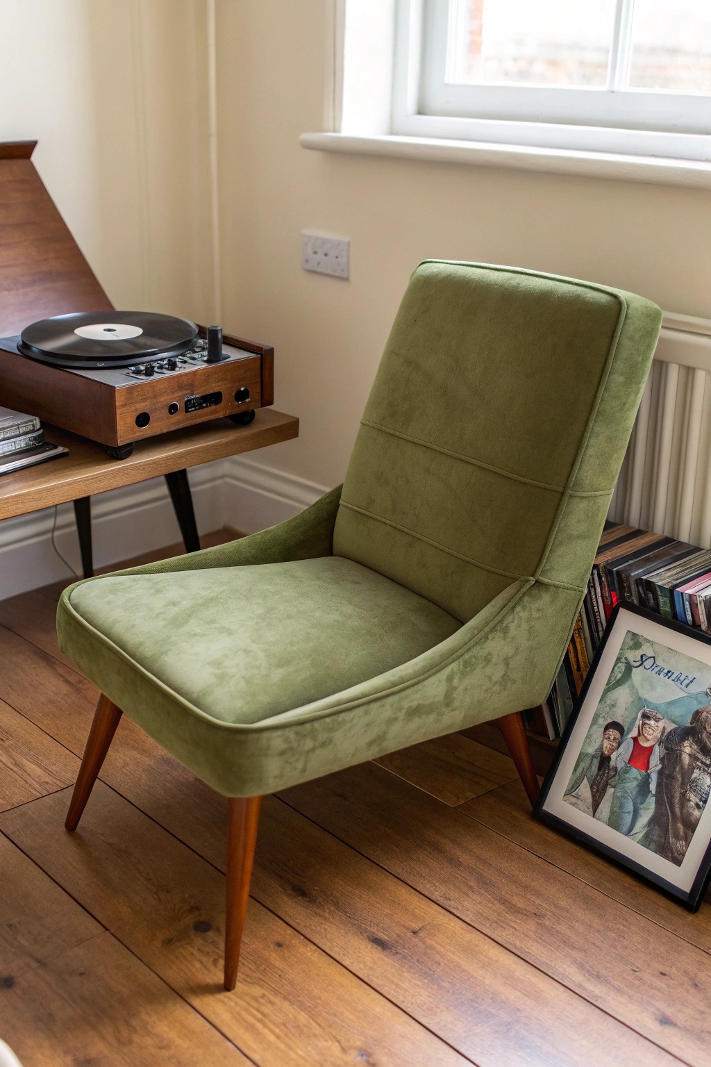 Effortless retro charm: a cozy lounge corner with timeless style.