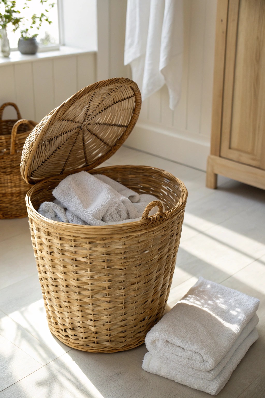 Elevate your laundry routine with timeless woven beauty.