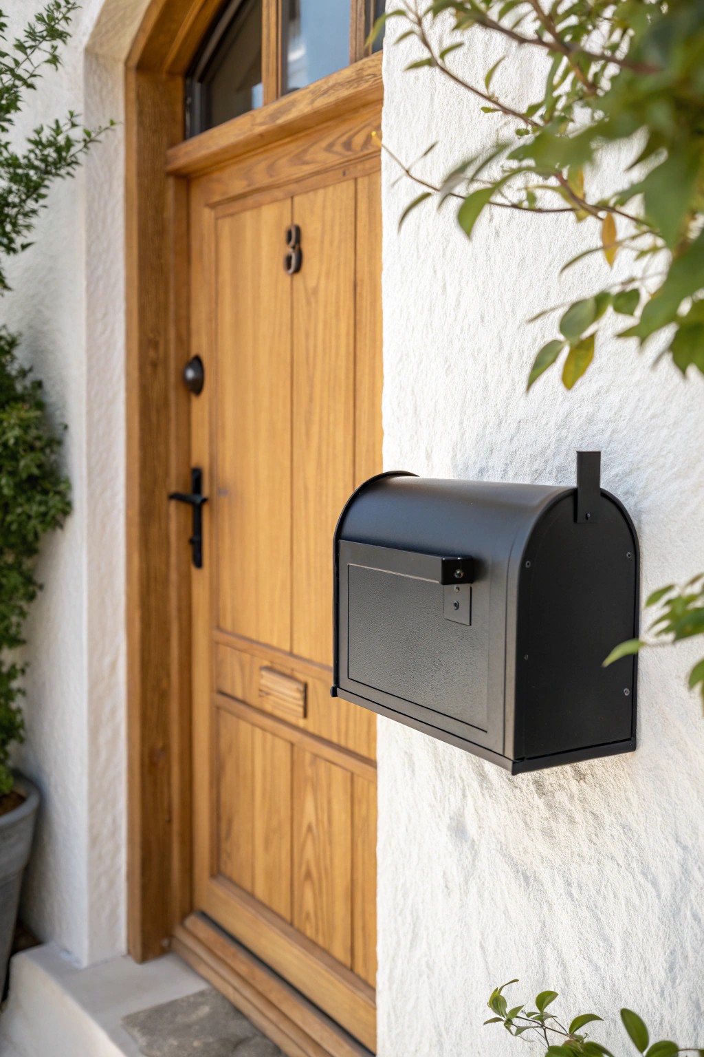Elevate your entryway with a bold, minimalist mailbox in matte black.