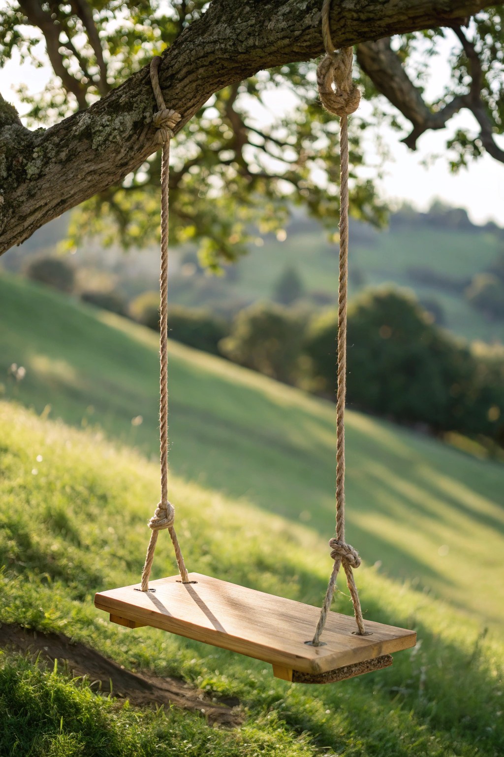 Transform your hillside with a simple, beautiful tree swing—where simplicity meets relaxation.