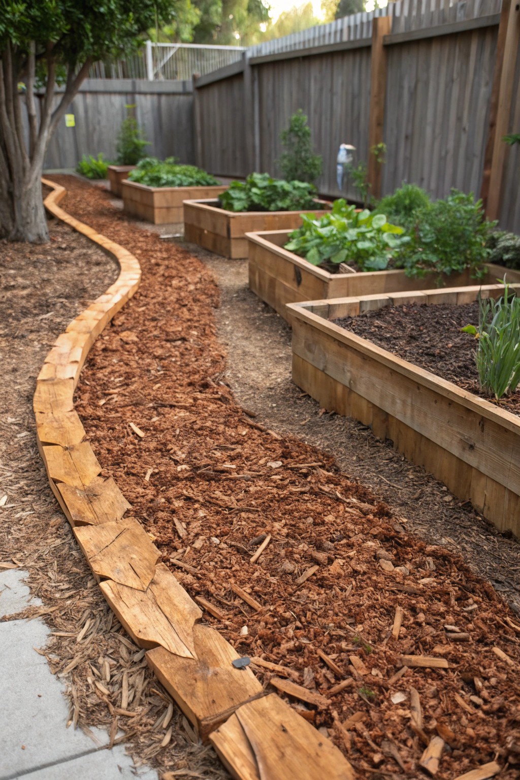Transform your yard with a handcrafted mulch path—natural beauty, no grass needed.