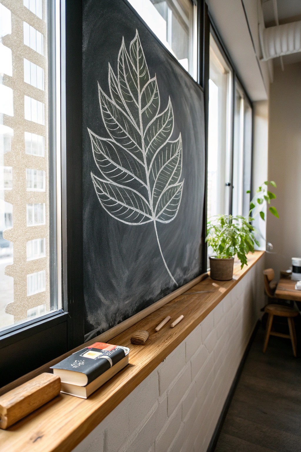 Elevate creativity with a stunning chalkboard wall—where art and expression thrive naturally.
