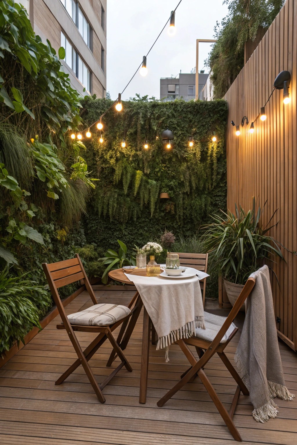A tiny deck transformed: dine, relax, and unwind in your own outdoor retreat.