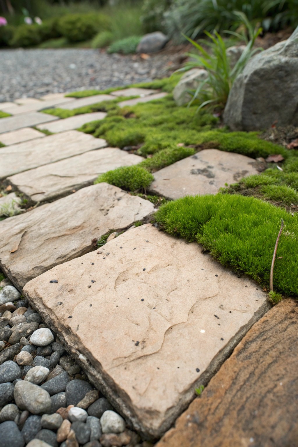 Eco-chic: Let rain soak in with artisan permeable stone pavers.