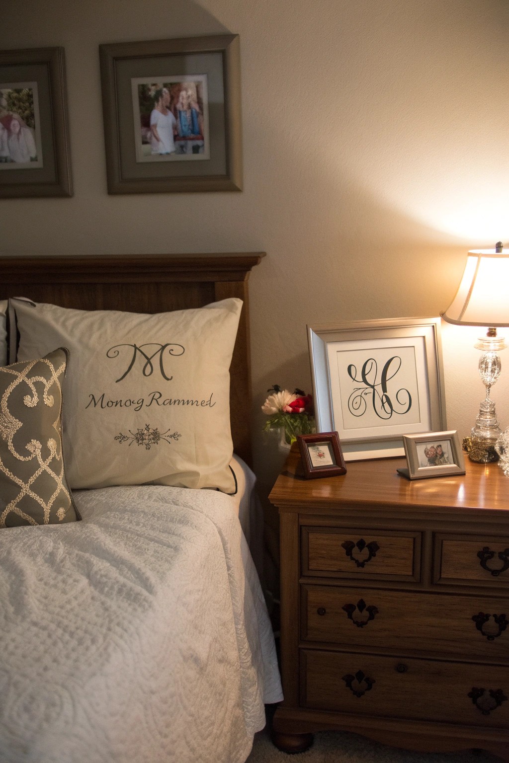 Custom details turn the bedroom into an exclusive love letter.