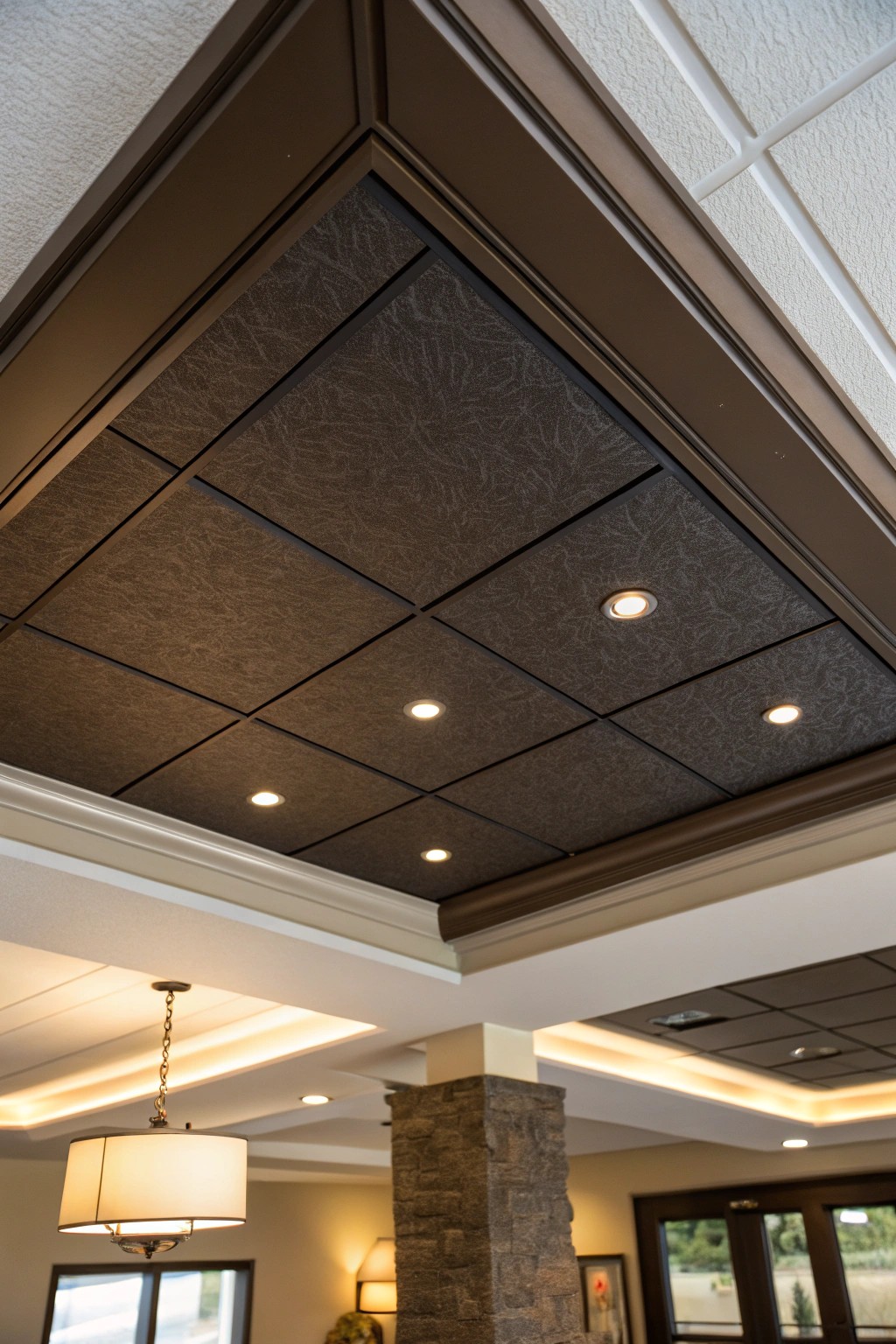 Elevate your movie nights with beautifully crafted acoustic drop ceiling tiles.