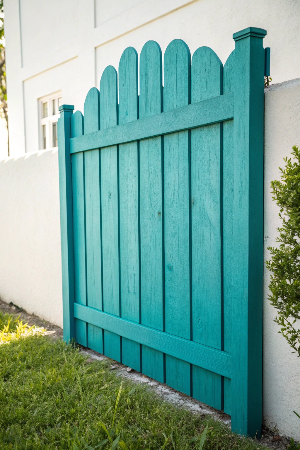 Make your front yard pop with a boldly painted fence—vibrant color meets timeless craftsmanship.