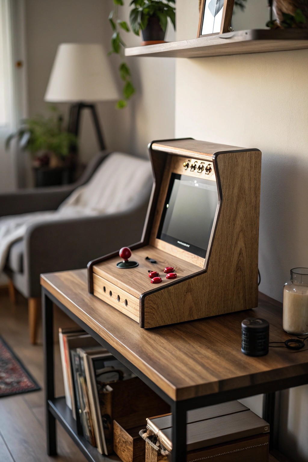 Big fun, small space: A mini arcade brings playful nostalgia to your man cave.