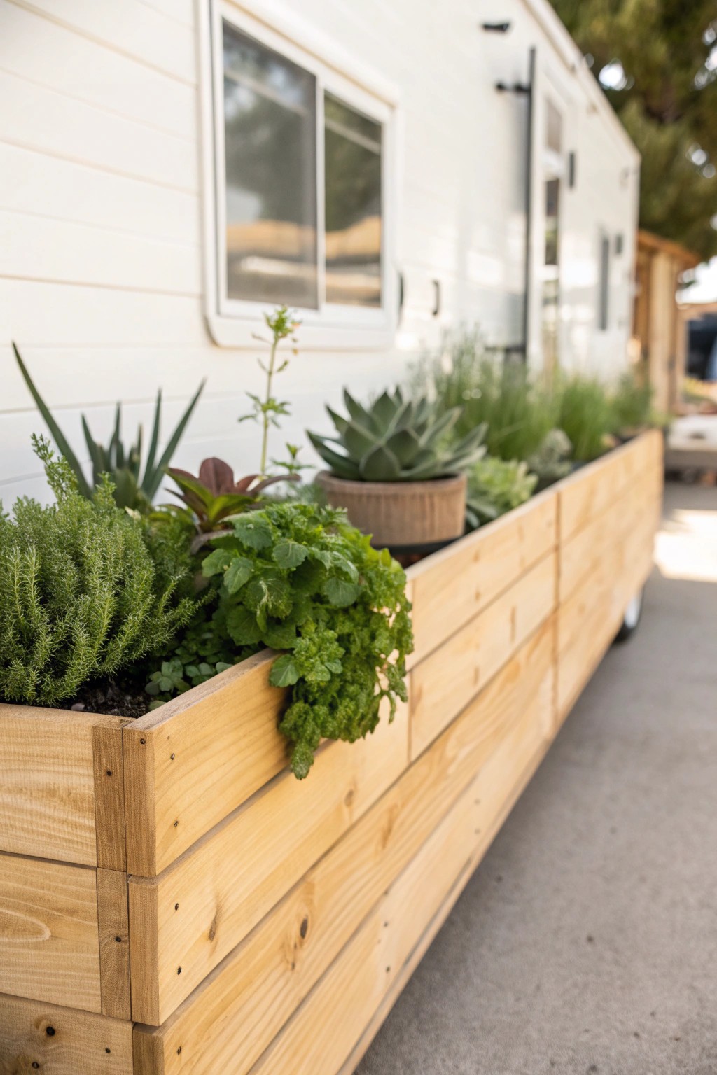 Elevate your mobile home’s look with a handcrafted living green wall skirting—where natural beauty meets clever design.