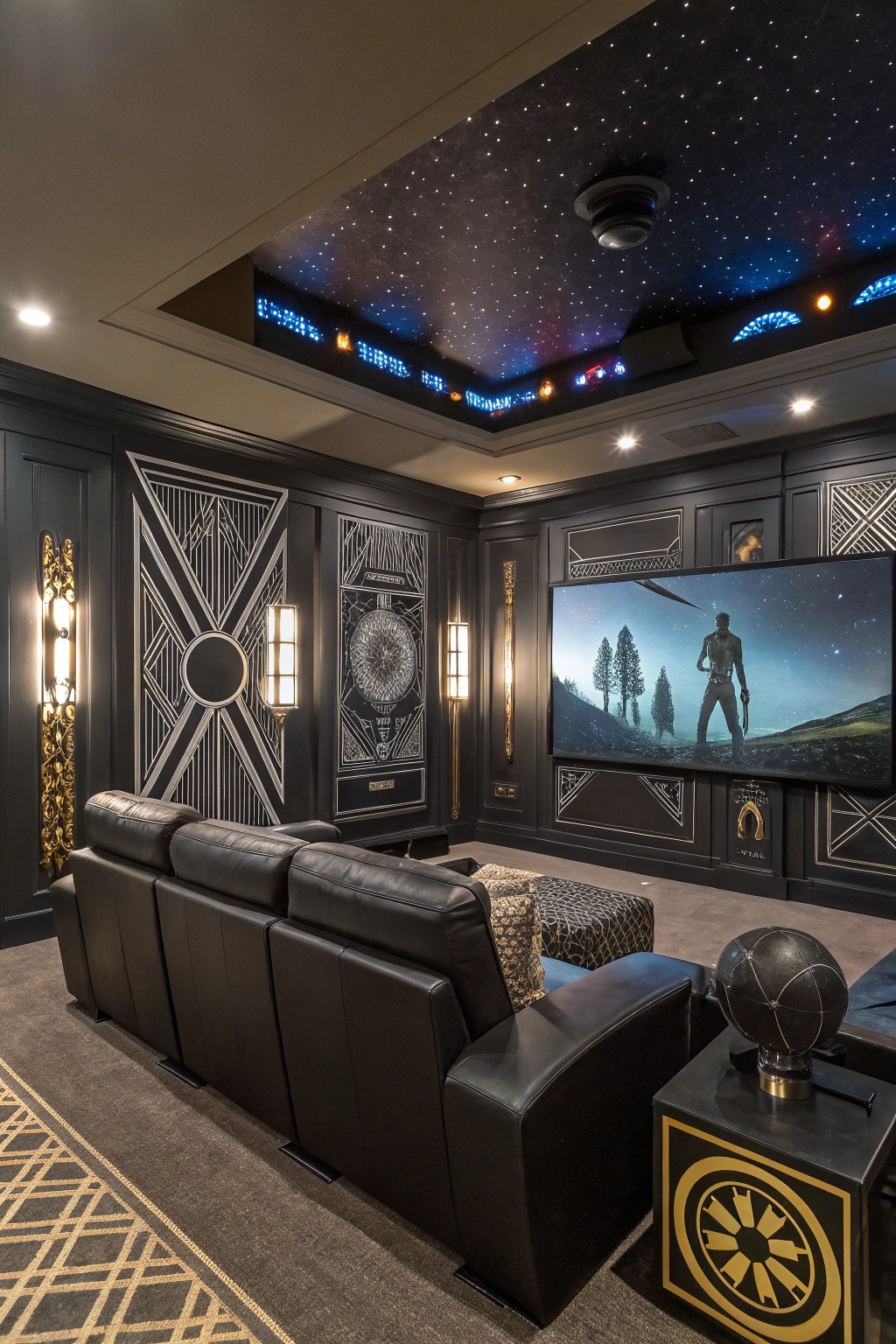 Themed decor transforms your movie room into a destination all its own.
