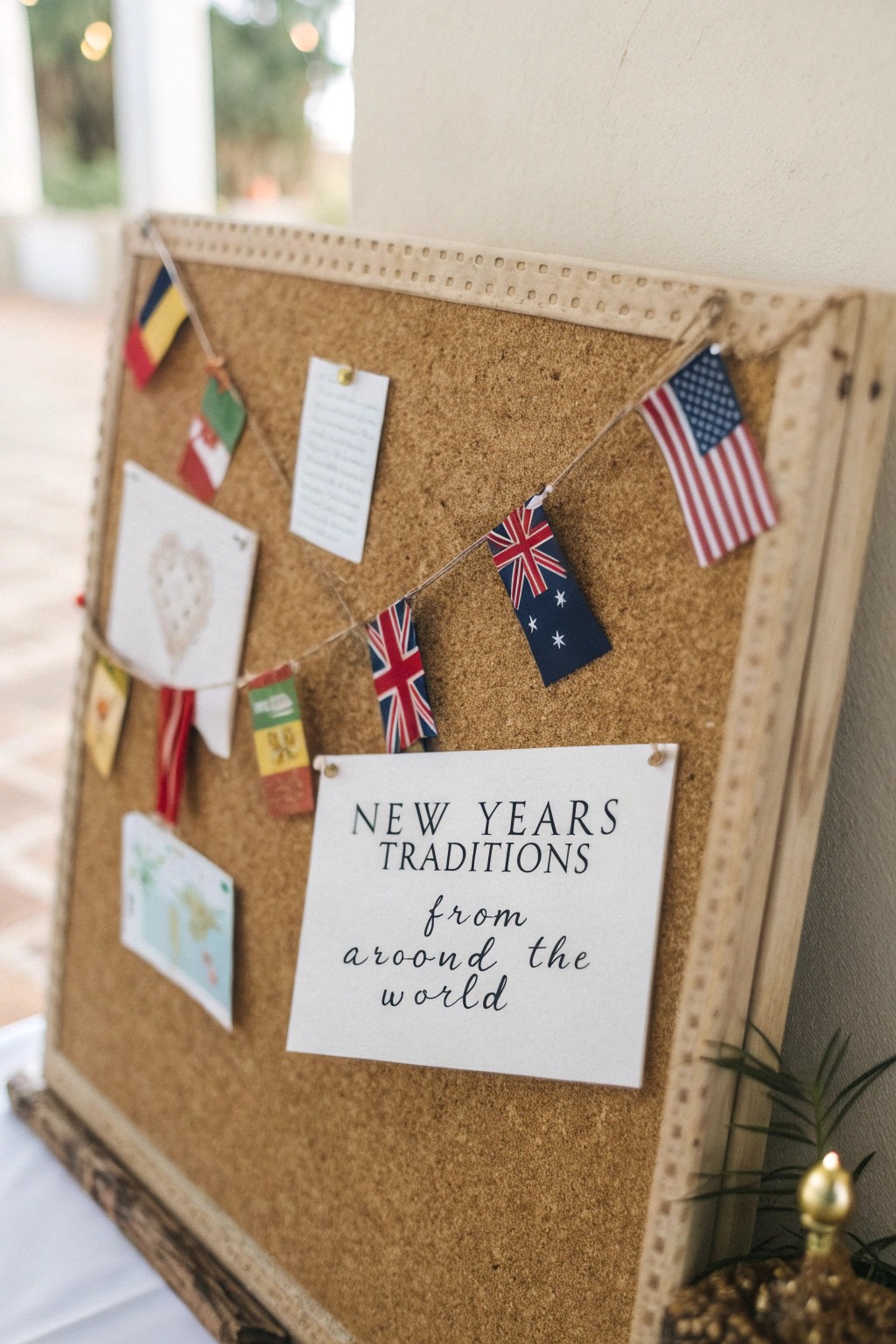 Celebrate global New Year’s traditions with a charming, handcrafted bulletin board centerpiece.