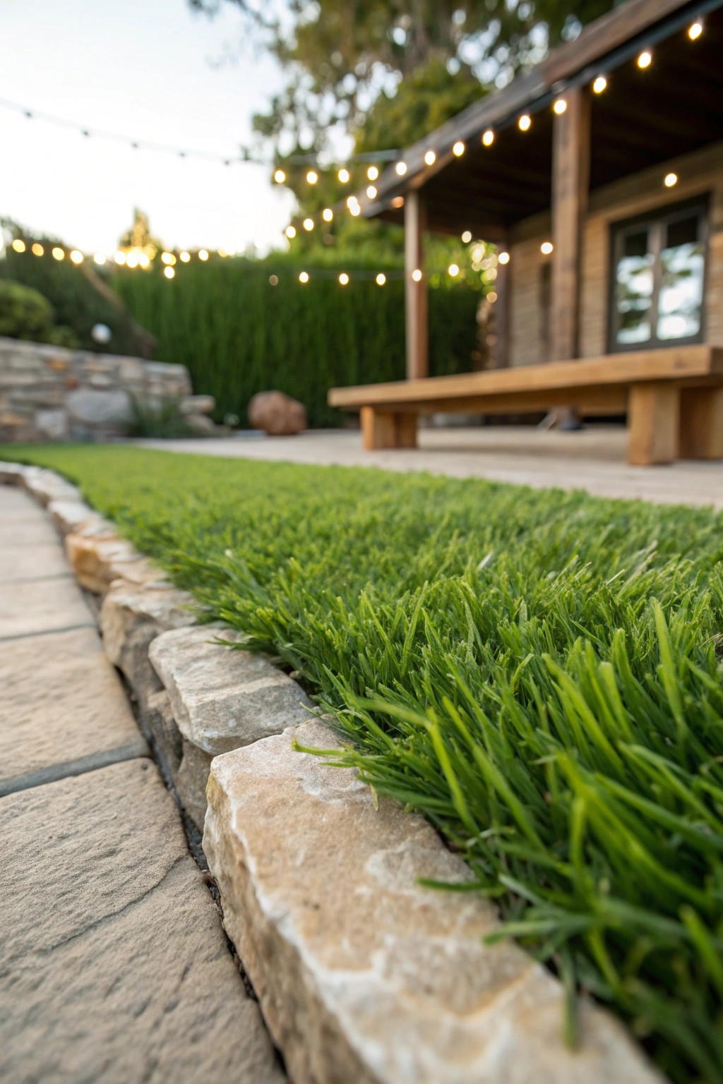 Bring year-round greenery to your patio with lush artificial turf—effortless beauty, all season long.