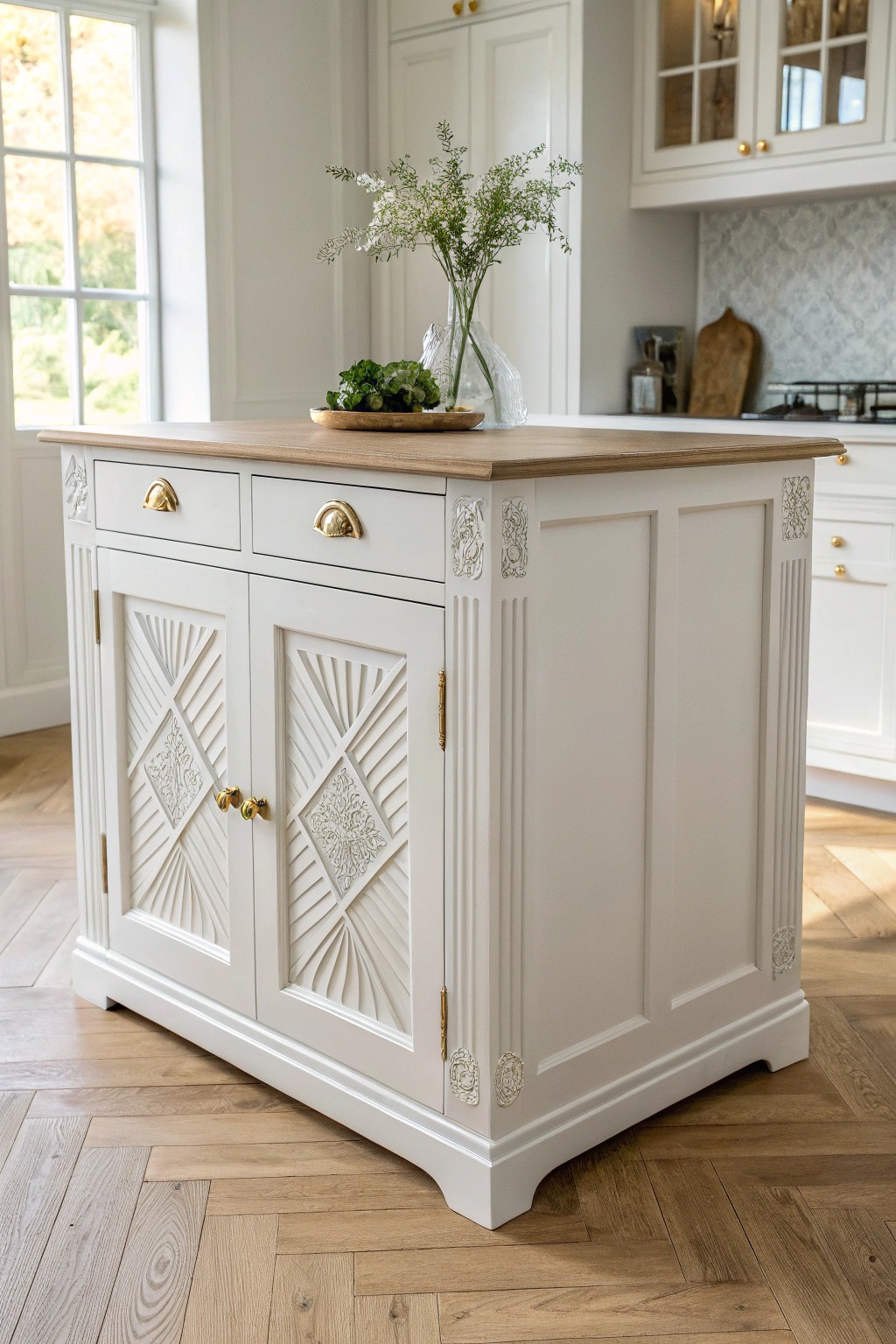 Elevate your kitchen with artisanal paneling—where craftsmanship meets simplicity.