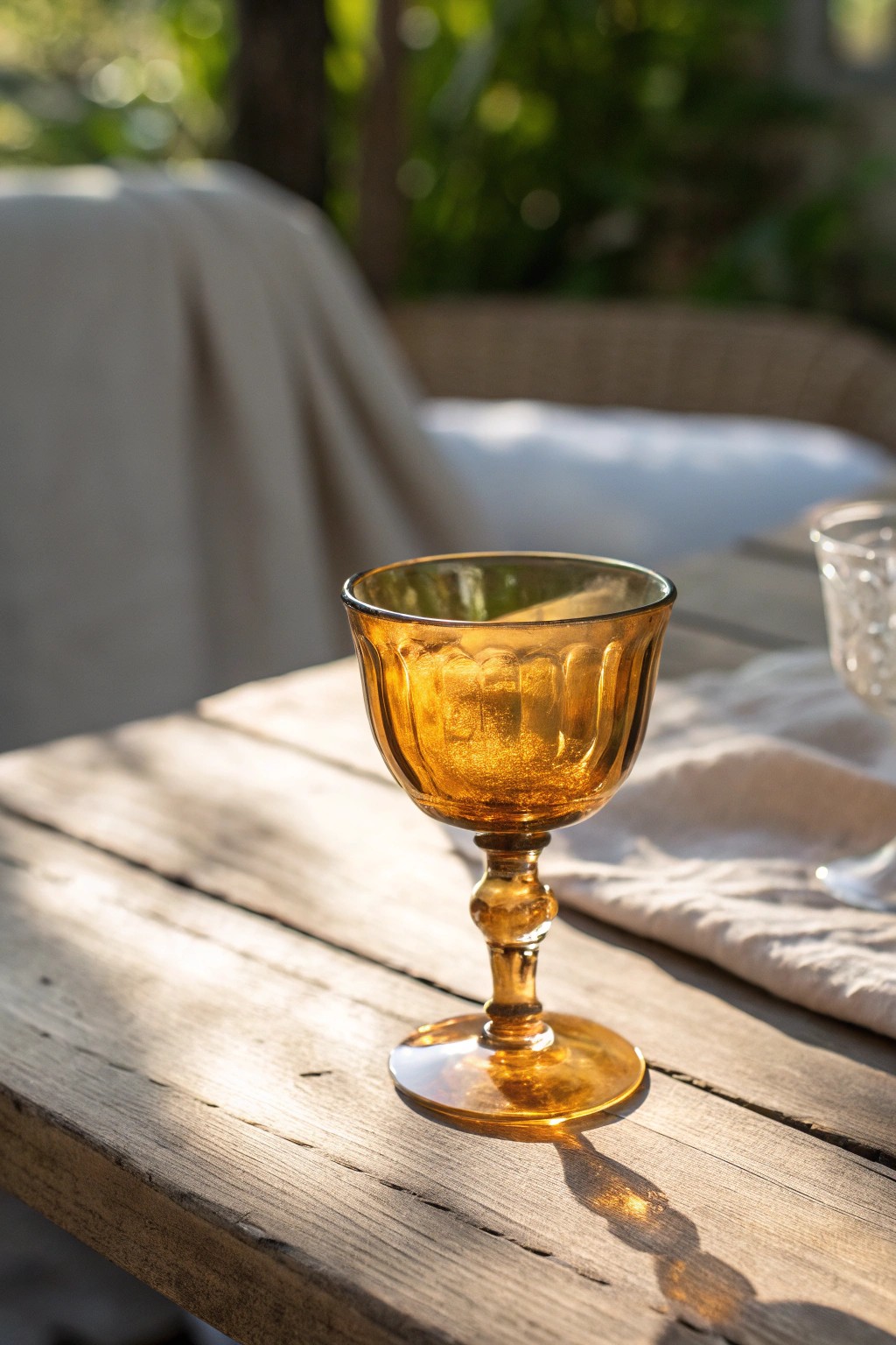 Amber vintage glassware—timeless charm for your Thanksgiving table.