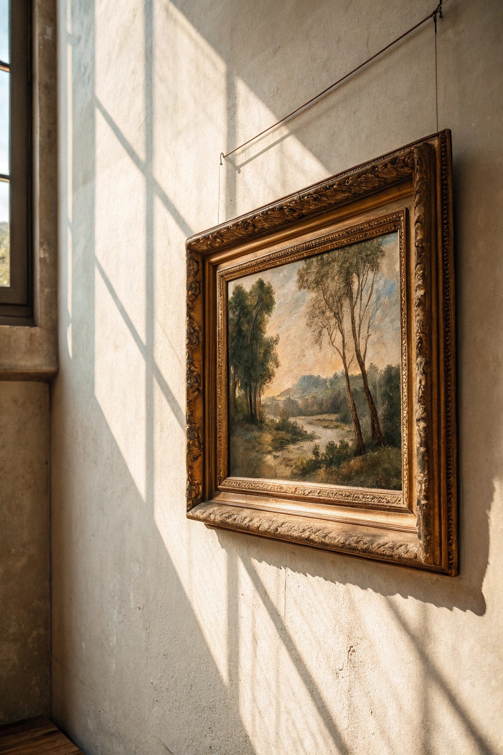 Elevate your space with the timeless charm of a thrifted vintage painting.