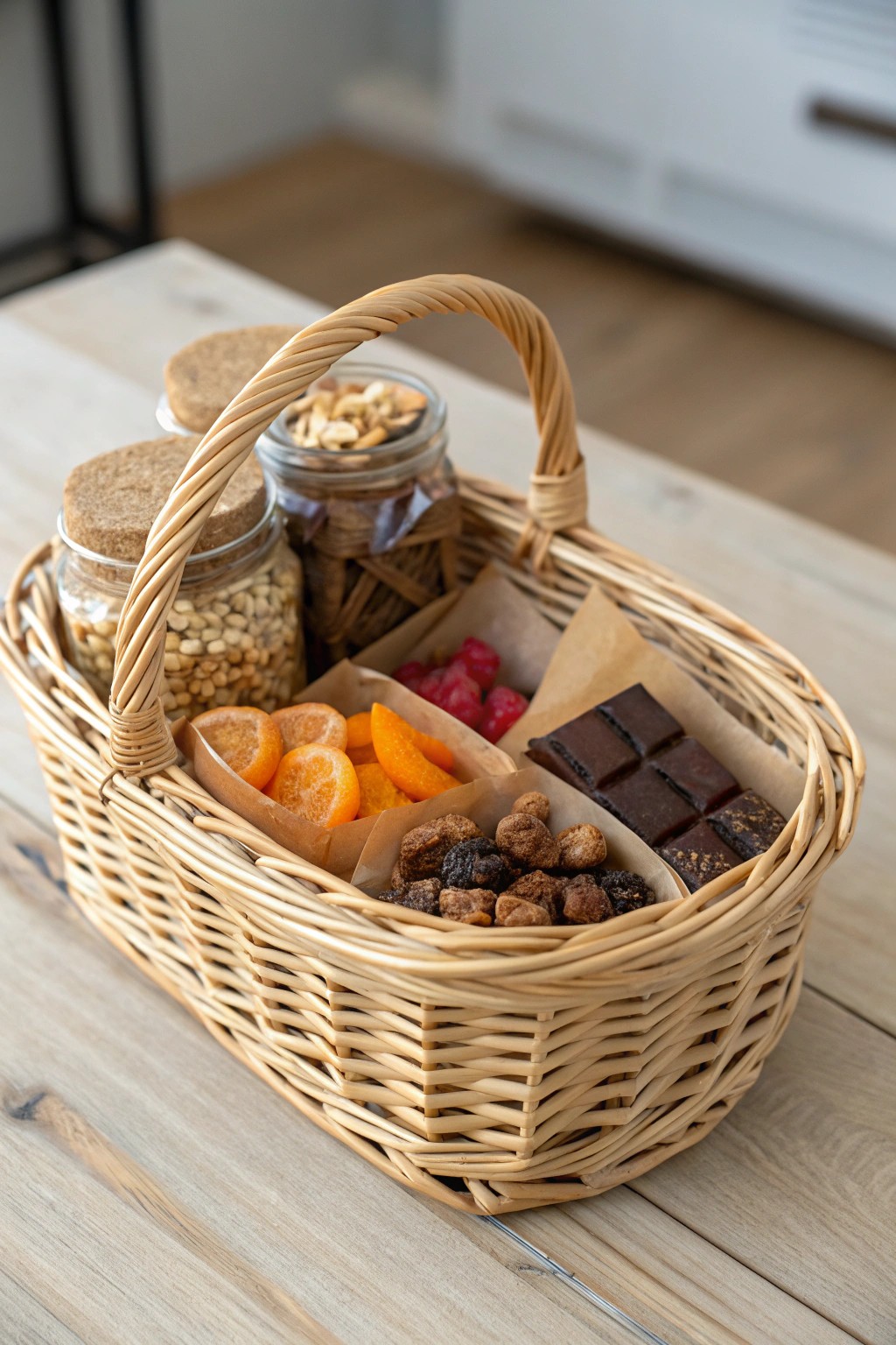 Elevate your pantry with a beautifully curated snack basket — where simplicity meets delicious surprises.