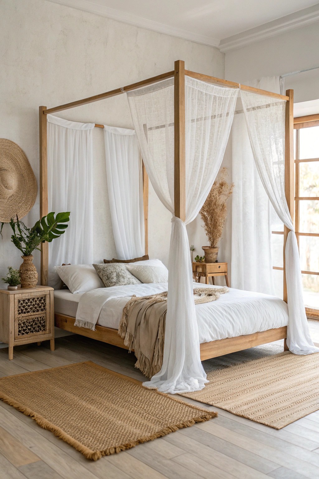 Transform your bedroom into a dreamy retreat with a sheer, elegant canopy bed.