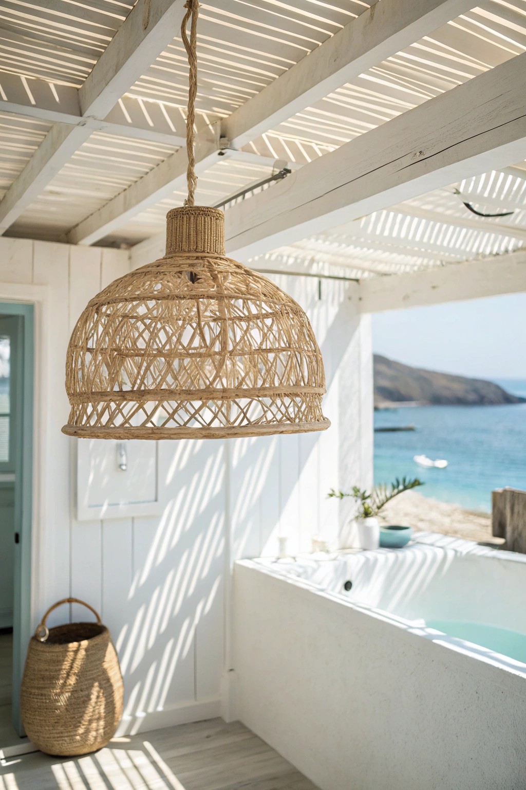 Elevate your bathroom with a bold, handcrafted coastal pendant light.