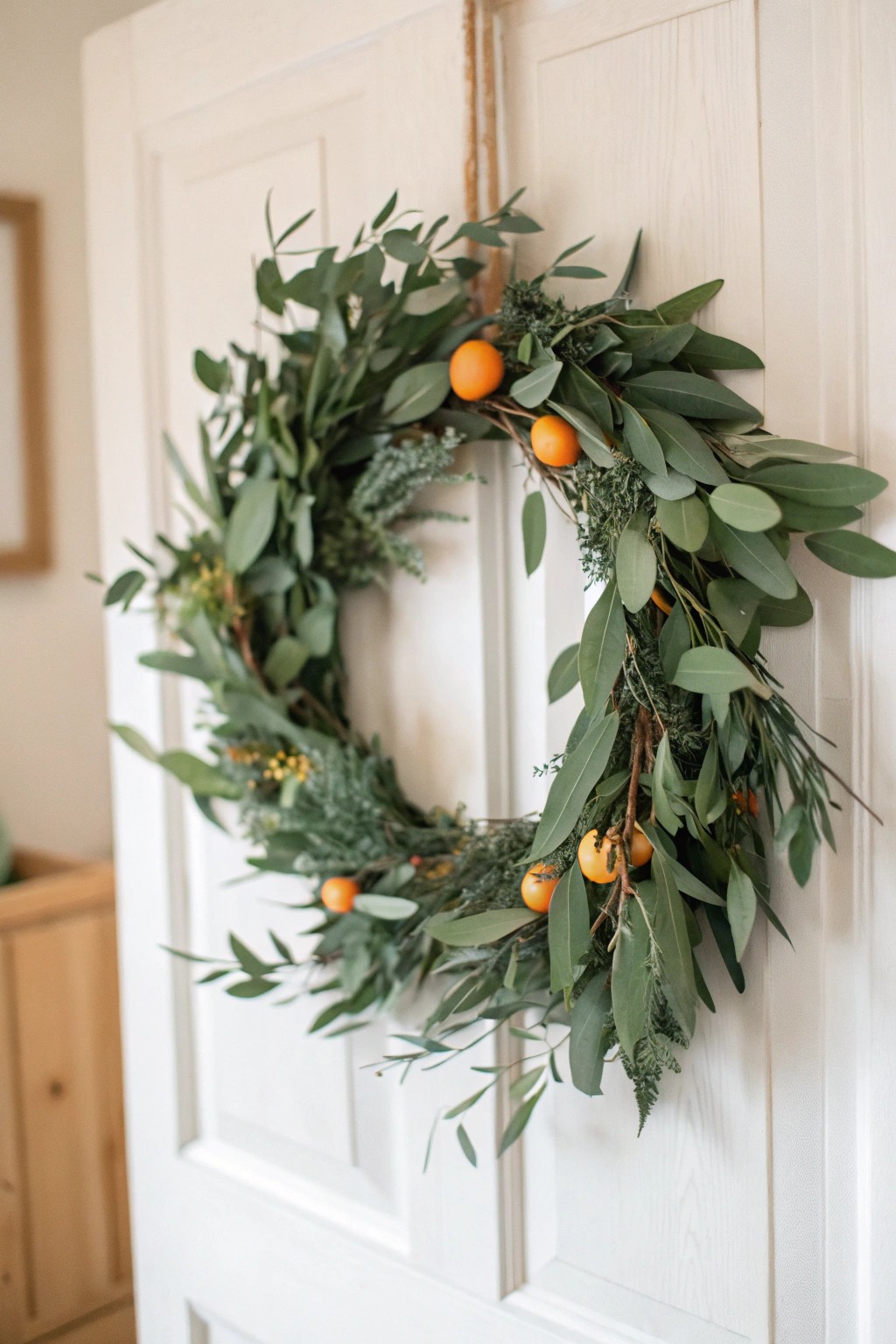 Swap in a handcrafted natural wreath for fresh, seasonal front door style.