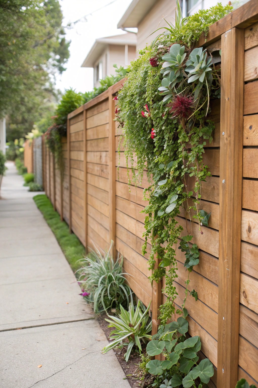 Elevate your curb appeal with a stunning vertical garden privacy screen.