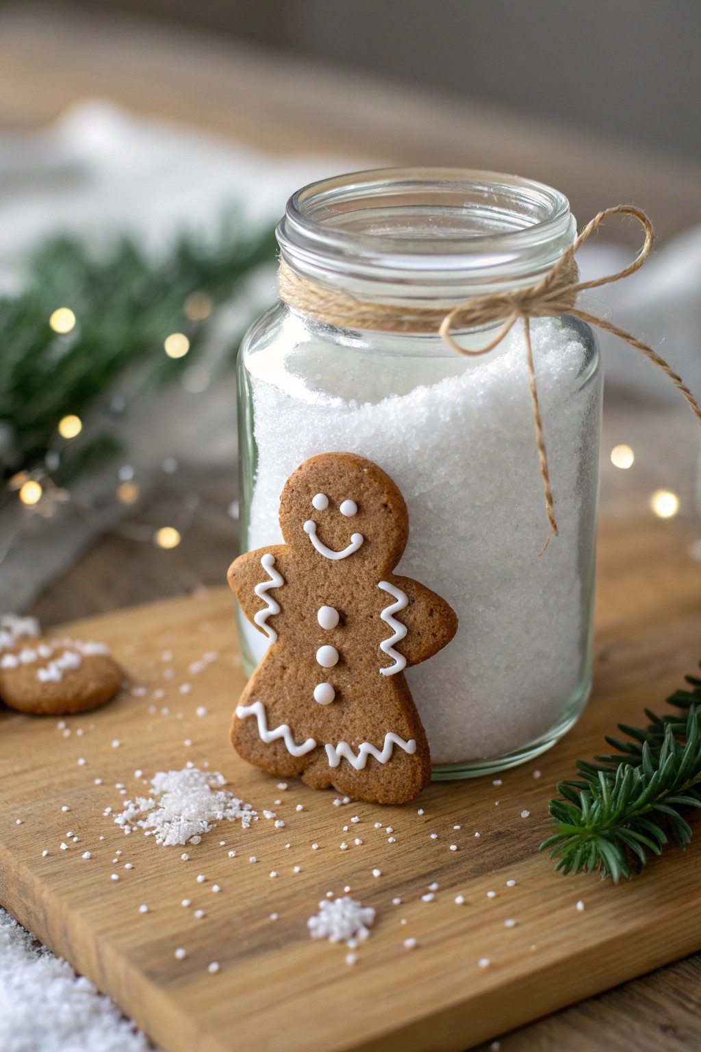 Turn your gingerbread man into a magical edible snow globe centerpiece.