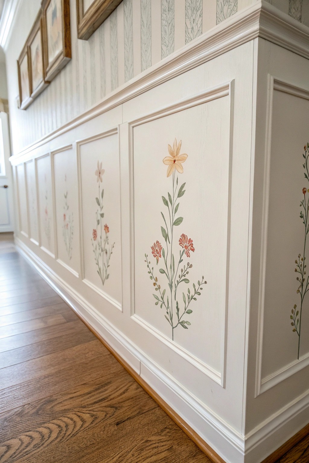 Elevate your space with handcrafted, stenciled half wall paneling—where simplicity meets personality.
