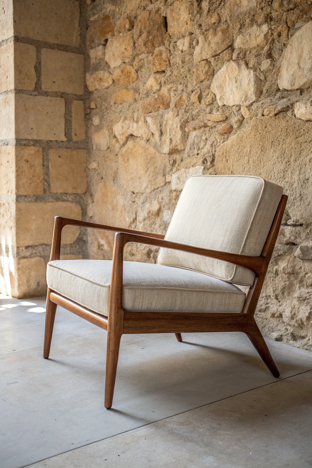 Effortlessly blend mid-century elegance with rustic charm for a uniquely cozy living room.
