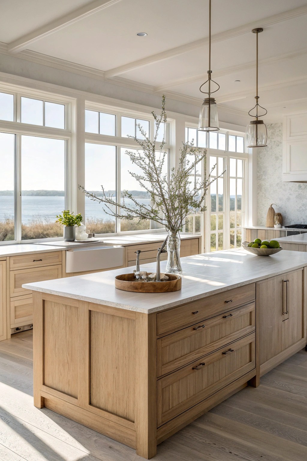 Double islands, double the charm—modern coastal style meets effortless entertaining.