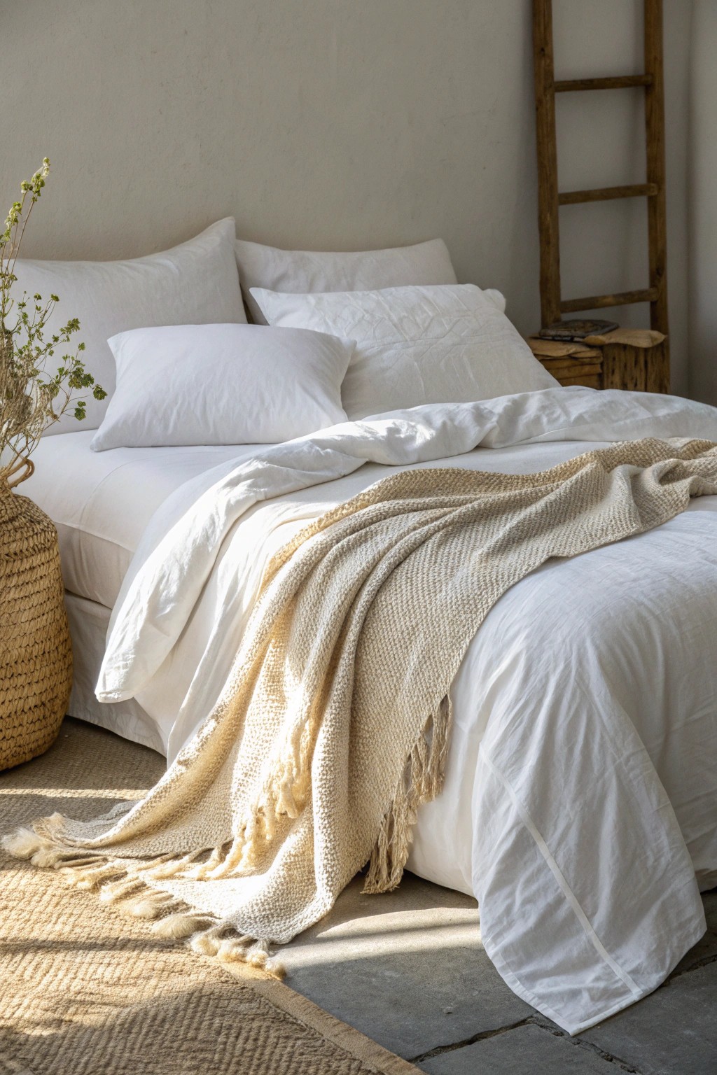 Sumptuous layers: Elevate your master bedroom with natural, artisan bedding.