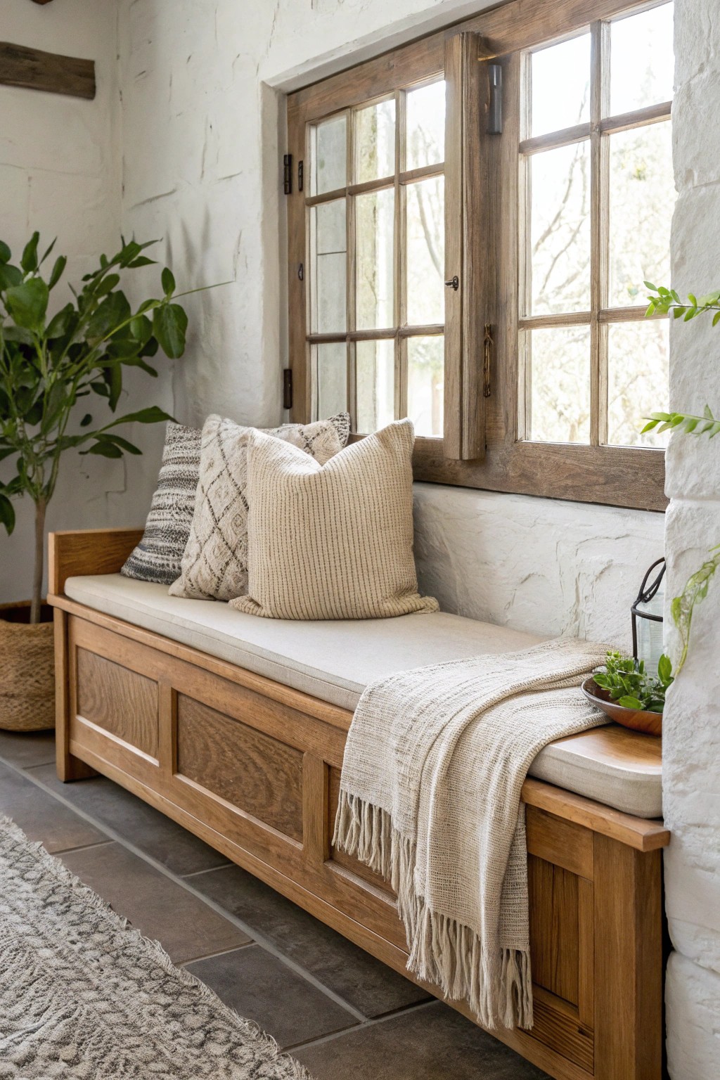 Cozy up in a handcrafted wooden nook—where rustic charm meets simple elegance.