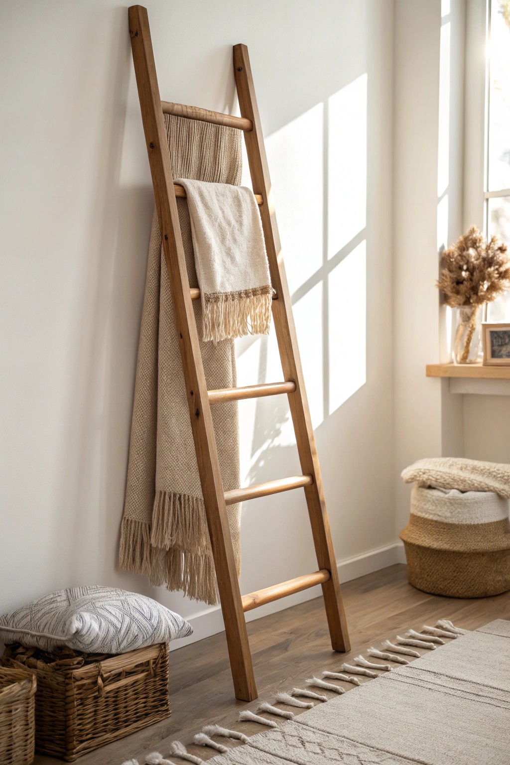 Transform your small space with a stylish decorative ladder—where function meets effortless charm.