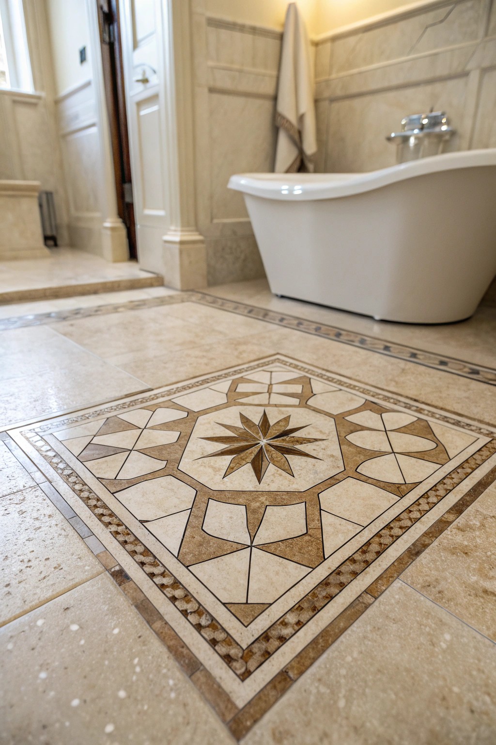 Let your floor steal the spotlight—patterned tiles add unexpected charm to small spaces.