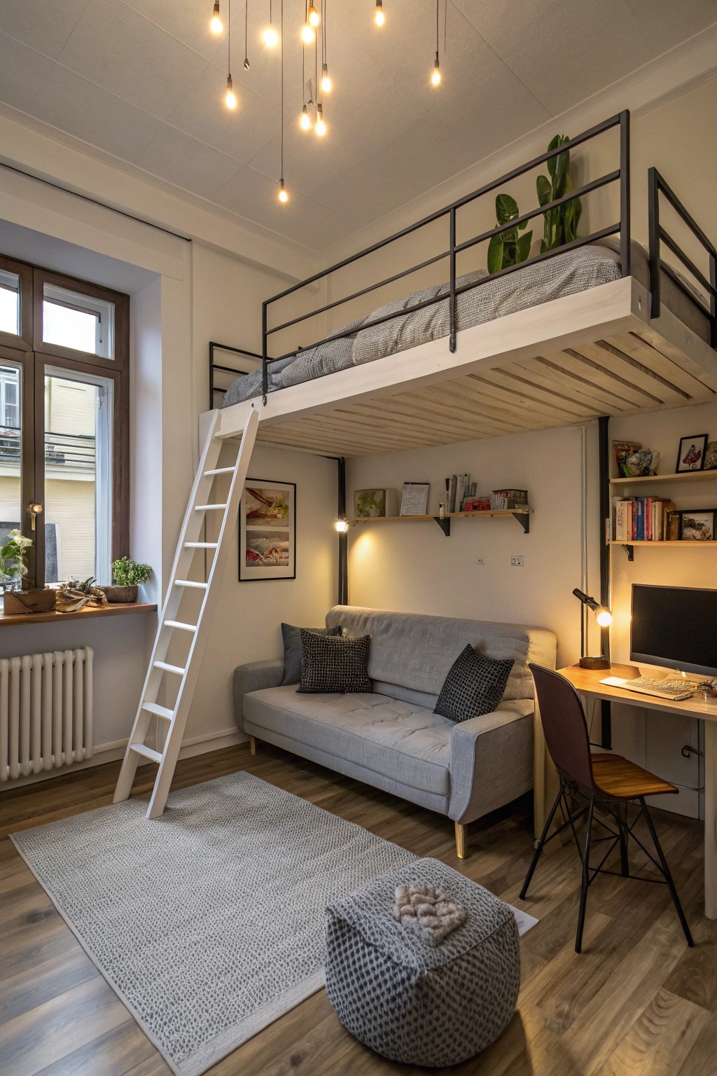 A lofted bed unlocks a hidden level in your studio apartment.