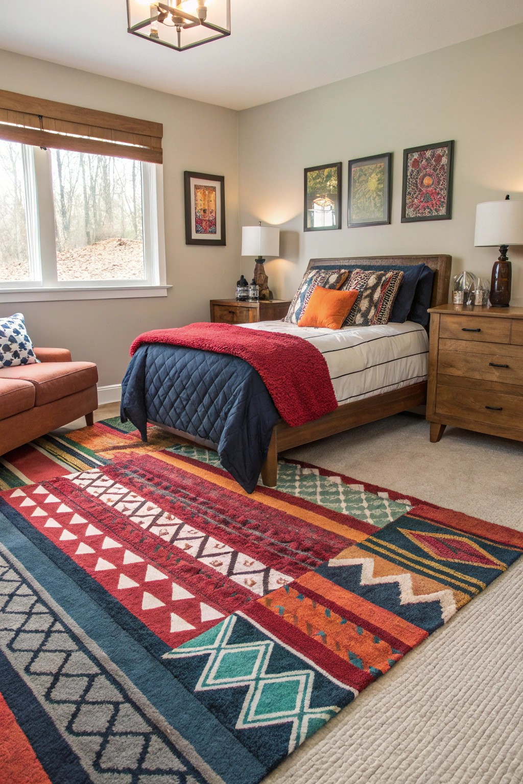 Layered rugs add comfort, color, and personality underfoot.