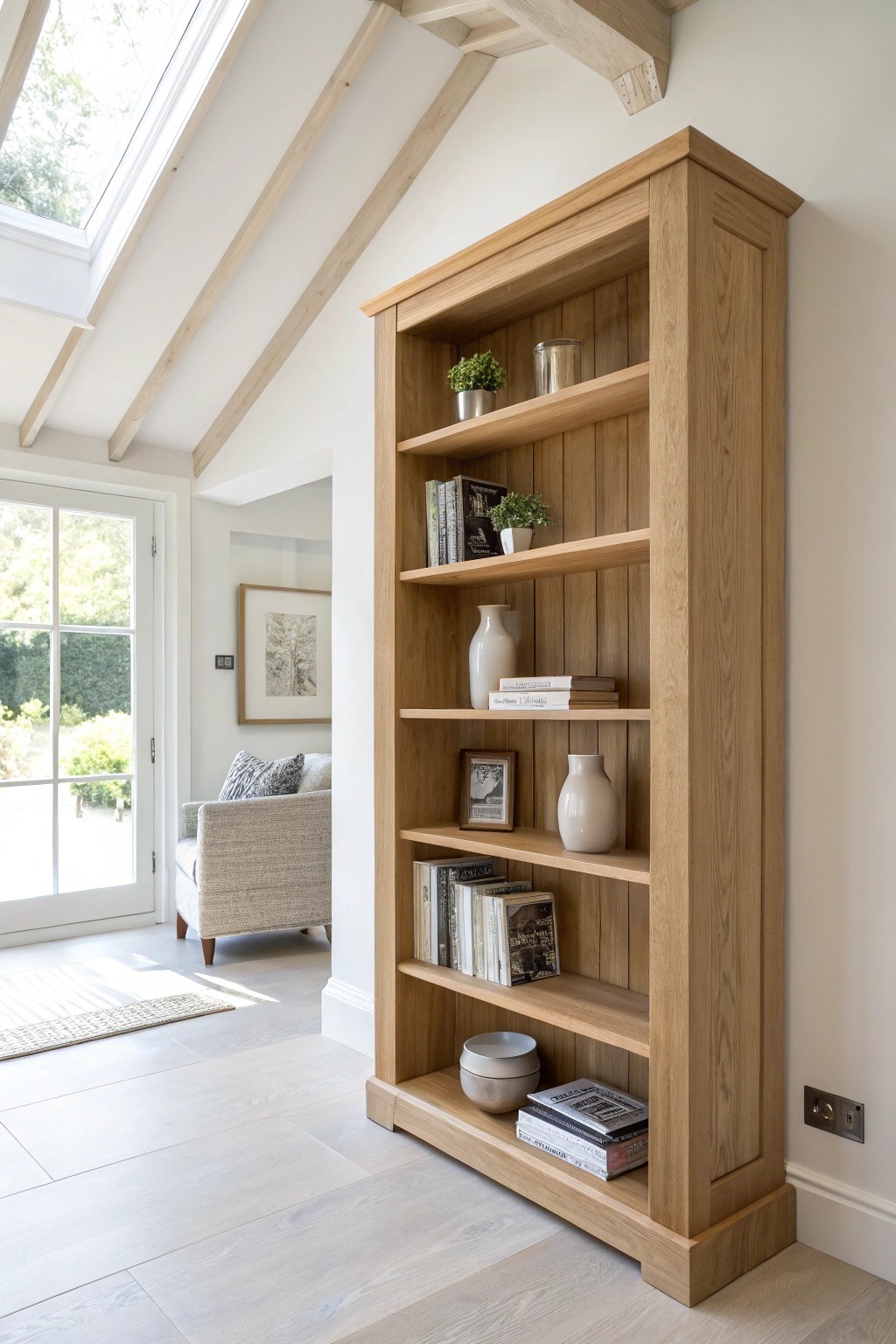 Elevate your space with tall, handcrafted shelving—where function meets natural beauty.