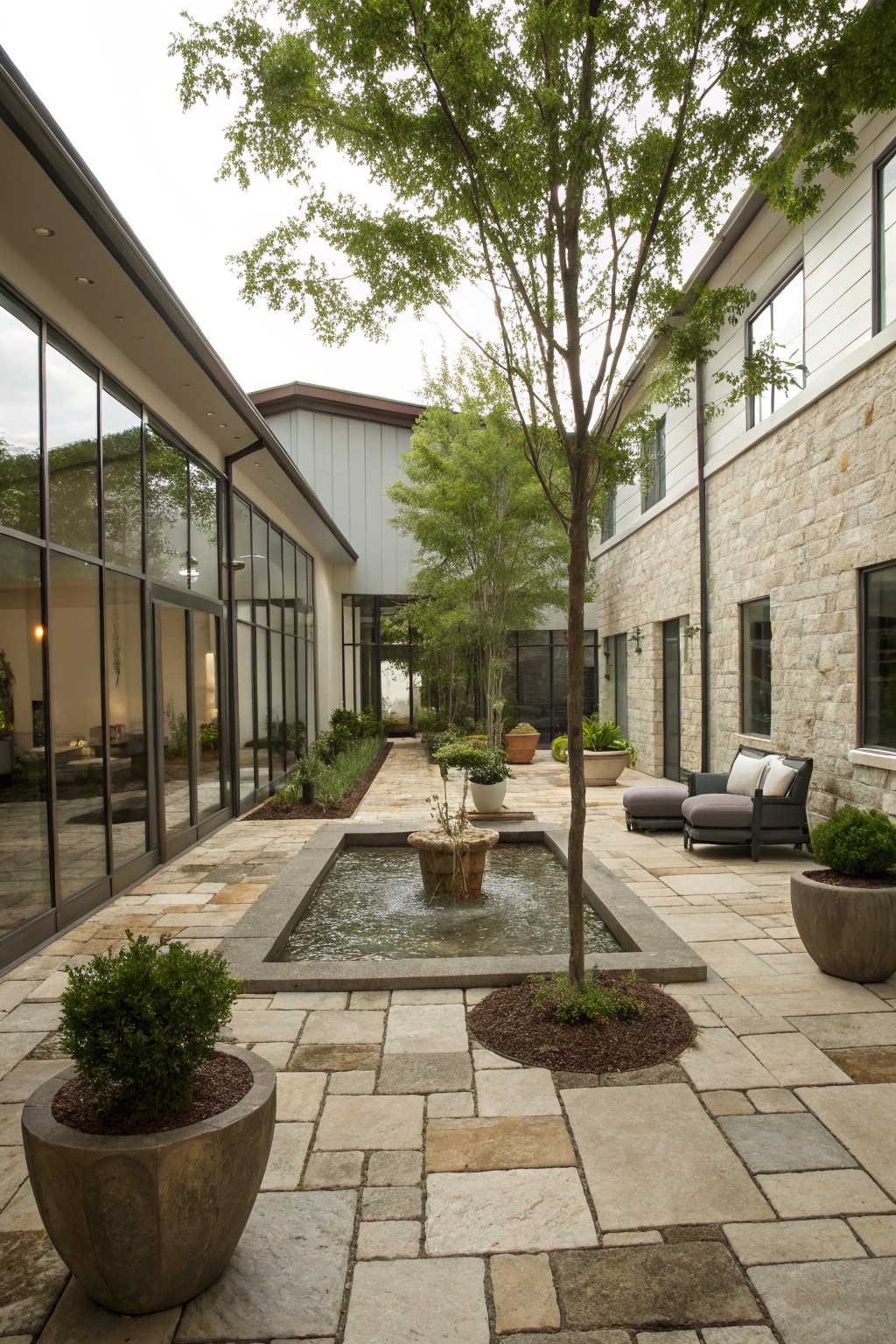 A tranquil hidden courtyard, an unexpected retreat within the home.