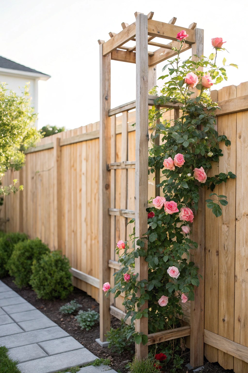 Elevate your garden with a handcrafted trellis—where climbing blooms meet natural artistry.