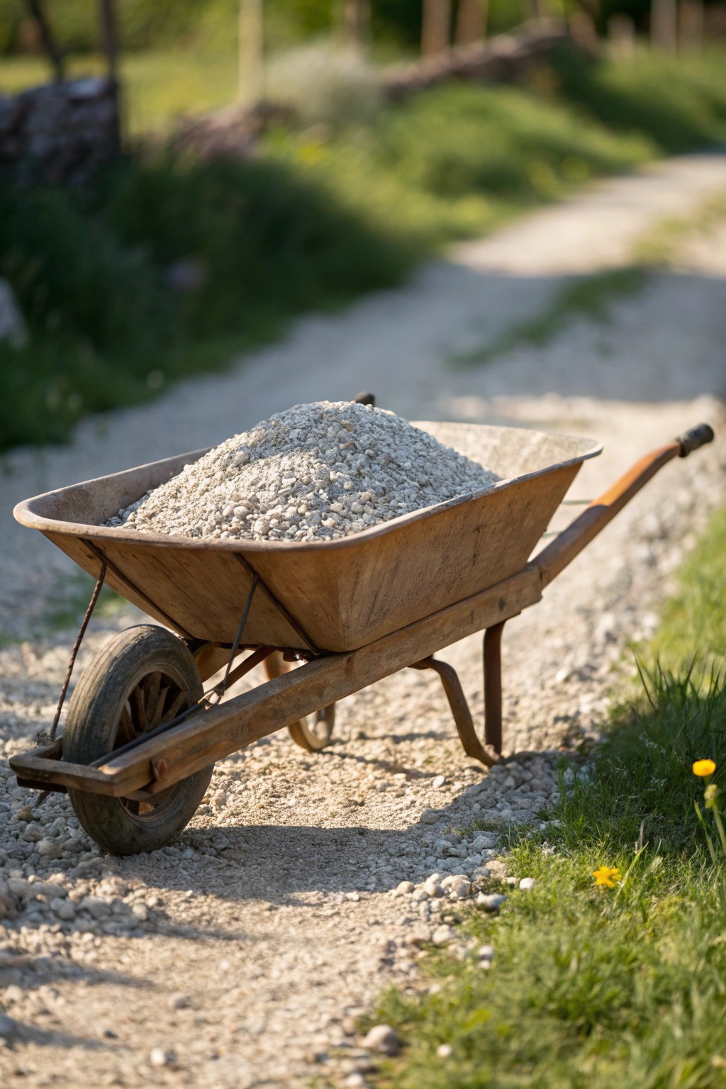 Simple DIY charm: Craft your own gravel driveway with basic tools and a touch of creativity.